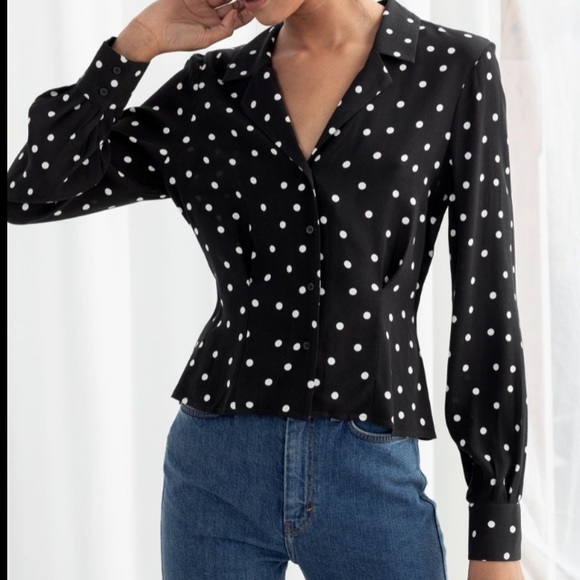 and other stories Tops - Polkadot button up blouse